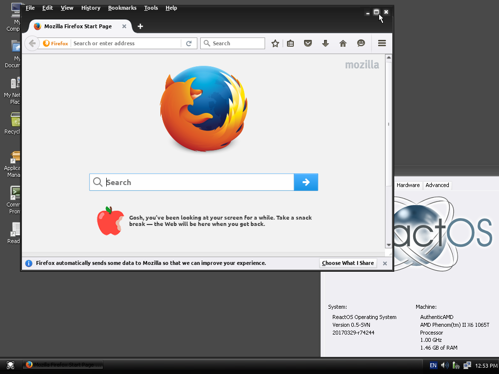 Firefox minimize button